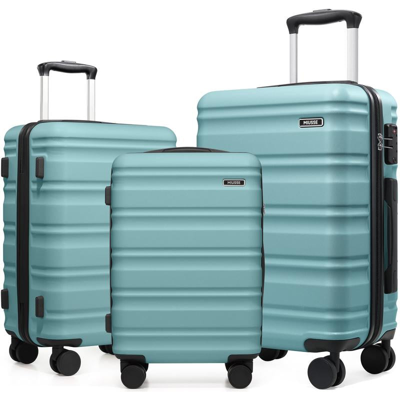 Ultimate 3-Piece Hardside Luggage Set: 20" Carry-On, 24" & 28" Suitcases with 360° Spinner Wheels and TSA Lock for Effortless Travel