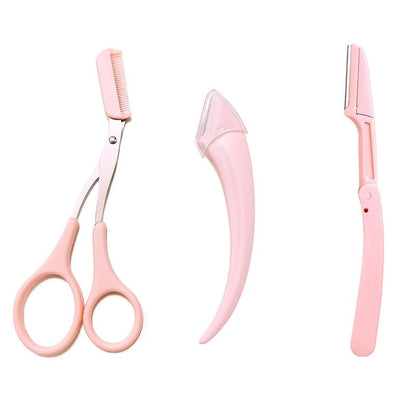 Ultimate Eyebrow Scissors Set - 3 Essential Tools for Perfectly Shaped Brows, Ideal for Women & Men, Travel-Friendly Design