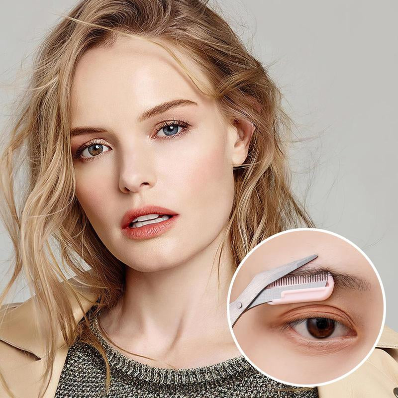 Ultimate Eyebrow Scissors Set - 3 Essential Tools for Perfectly Shaped Brows, Ideal for Women & Men, Travel-Friendly Design