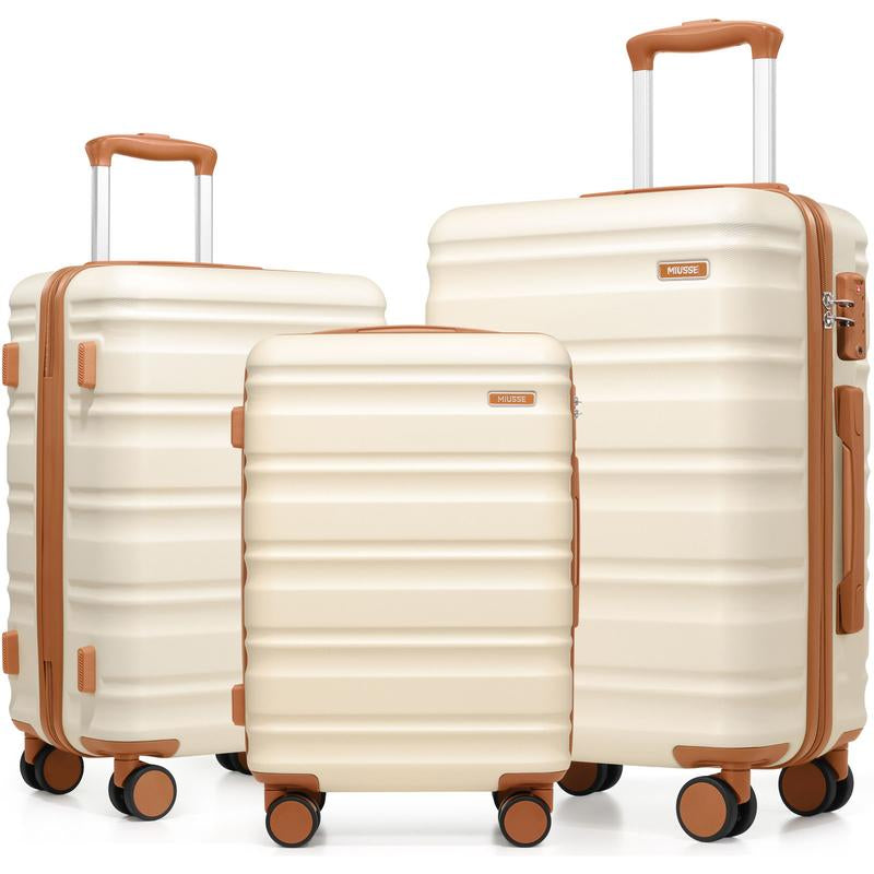 Ultimate 3-Piece Hardside Luggage Set: 20" Carry-On, 24" & 28" Suitcases with 360° Spinner Wheels and TSA Lock for Effortless Travel