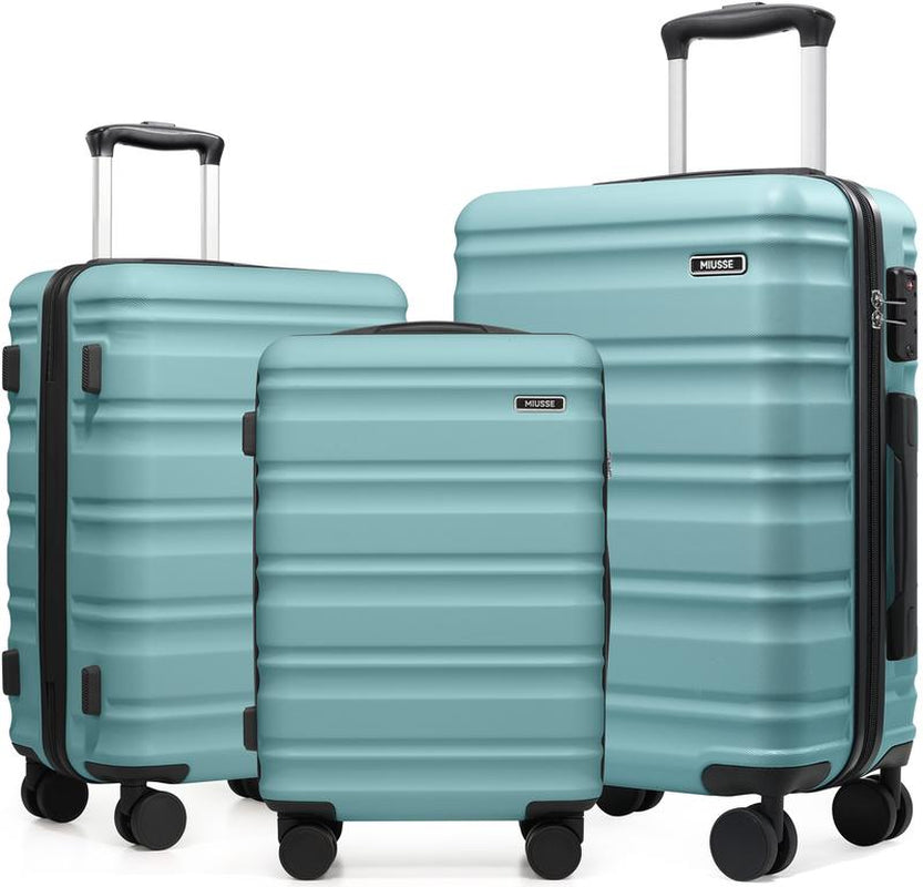 Ultimate 3-Piece Hardside Luggage Set: 20" Carry-On, 24" & 28" Suitcases with 360° Spinner Wheels and TSA Lock for Effortless Travel
