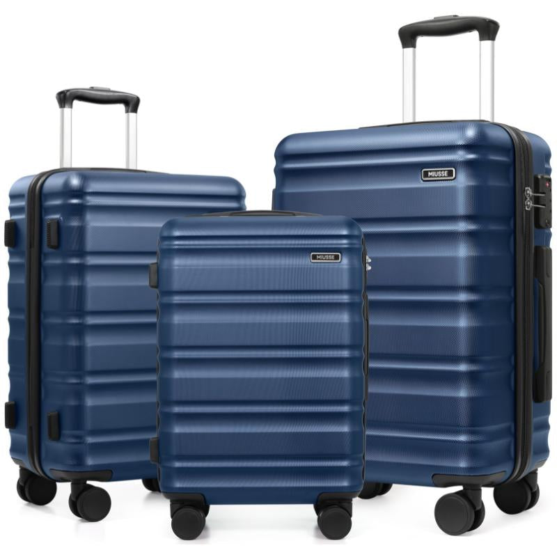 Ultimate 3-Piece Hardside Luggage Set: 20" Carry-On, 24" & 28" Suitcases with 360° Spinner Wheels and TSA Lock for Effortless Travel