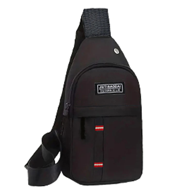 Men's Functional Chest Bag, Suitable for Business Trips and Travel, Single Shoulder Bag, Single-Layer Pocket, Nylon Material