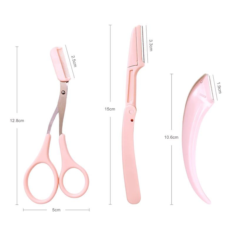 Ultimate Eyebrow Scissors Set - 3 Essential Tools for Perfectly Shaped Brows, Ideal for Women & Men, Travel-Friendly Design