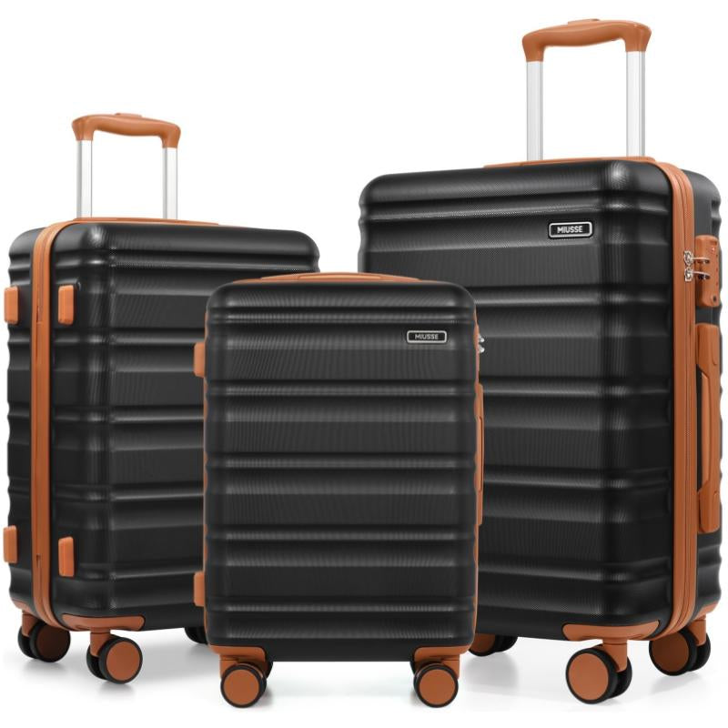 Ultimate 3-Piece Hardside Luggage Set: 20" Carry-On, 24" & 28" Suitcases with 360° Spinner Wheels and TSA Lock for Effortless Travel