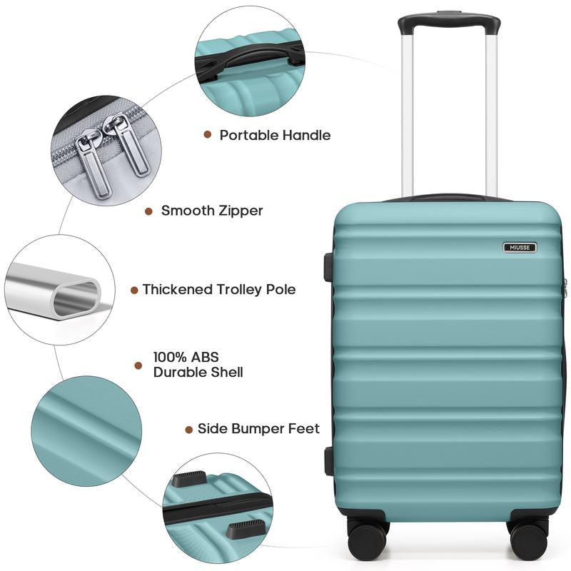 Ultimate 3-Piece Hardside Luggage Set: 20" Carry-On, 24" & 28" Suitcases with 360° Spinner Wheels and TSA Lock for Effortless Travel