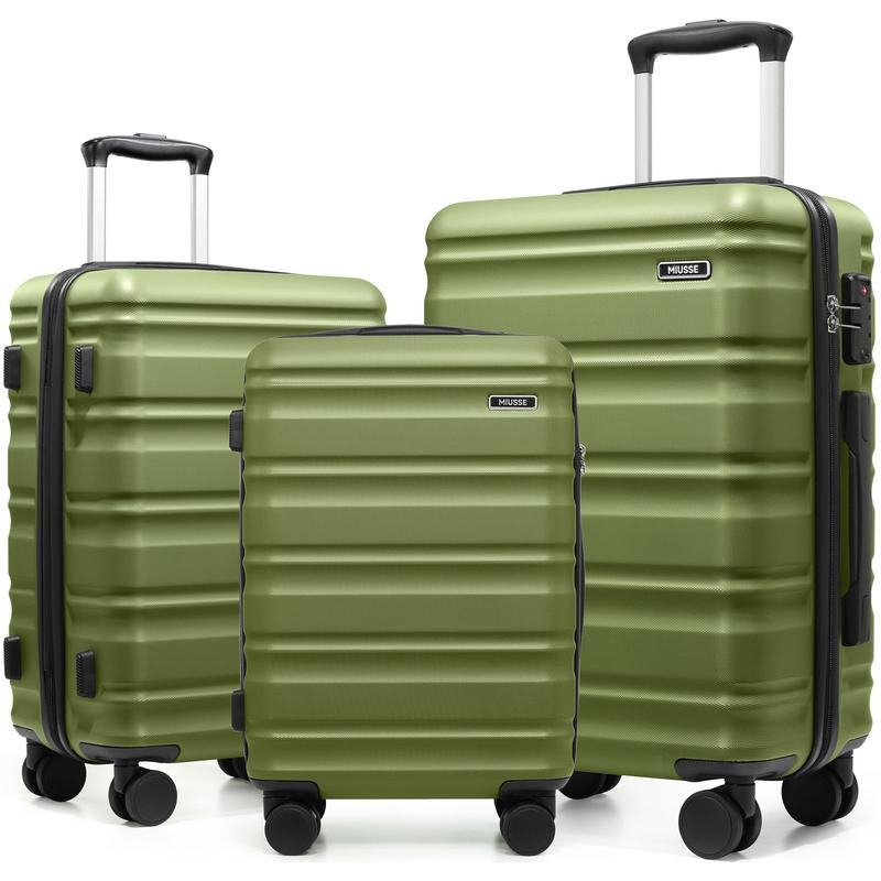 Ultimate 3-Piece Hardside Luggage Set: 20" Carry-On, 24" & 28" Suitcases with 360° Spinner Wheels and TSA Lock for Effortless Travel