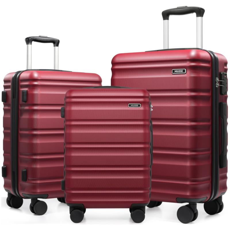 Ultimate 3-Piece Hardside Luggage Set: 20" Carry-On, 24" & 28" Suitcases with 360° Spinner Wheels and TSA Lock for Effortless Travel