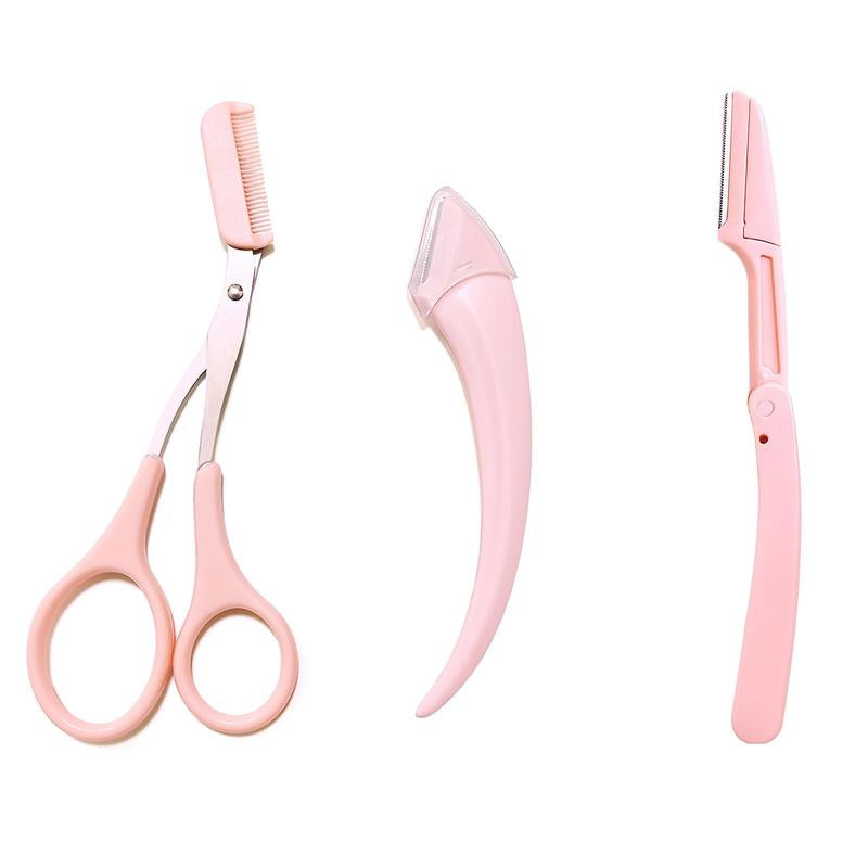 Ultimate Eyebrow Scissors Set - 3 Essential Tools for Perfectly Shaped Brows, Ideal for Women & Men, Travel-Friendly Design